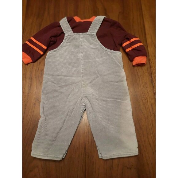 A little Angel Vintage 70s Toddler Boy Corduroy Overalls Football 12 Months - Picture 6 of 13